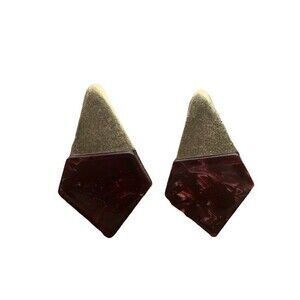 Francesca’s Geometric Red Purple Gold Stud Earrings